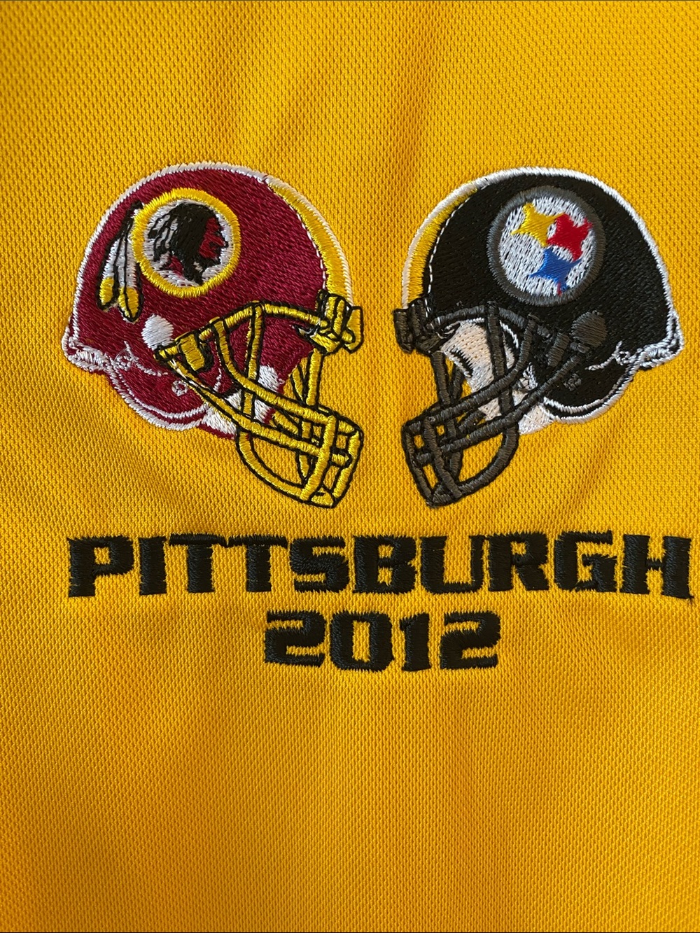 Pittsburgh Steelers vs Washington Redskins  2012 NFL Polo XL Yellow Embroidered